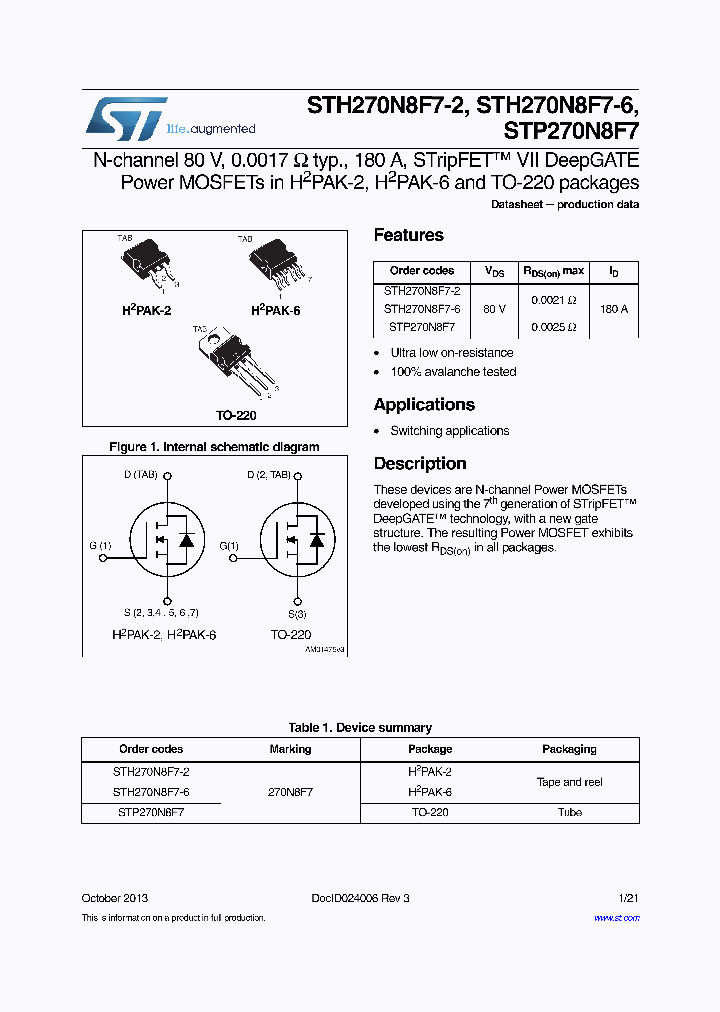 STP270N8F7_7322505.PDF Datasheet