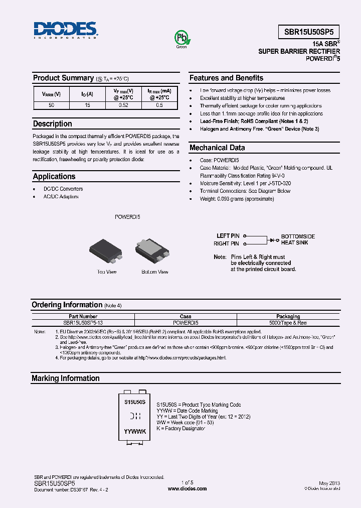 SBR15U50SP5-13_7341474.PDF Datasheet