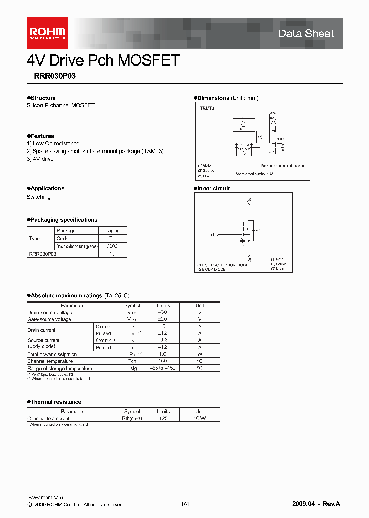 RRR030P03TL_7476520.PDF Datasheet