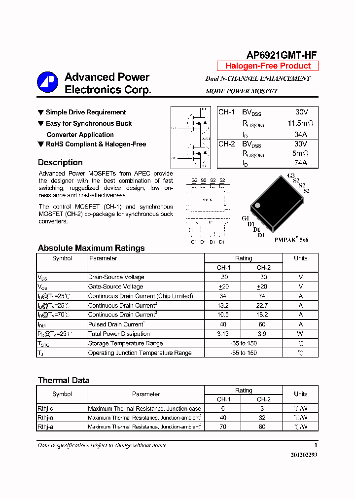 AP6921GMT-HF_7495682.PDF Datasheet