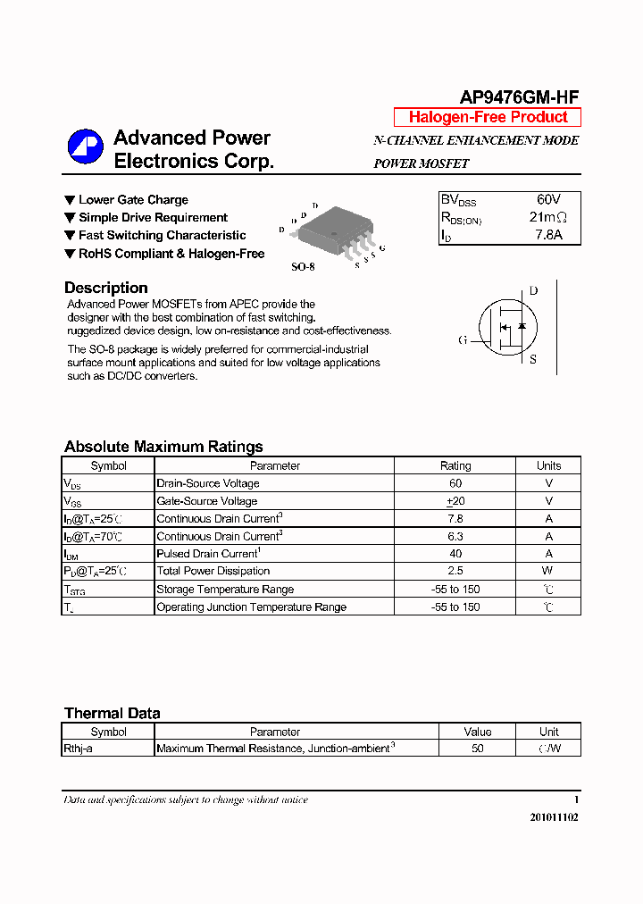 AP9476GM-HF_7533739.PDF Datasheet