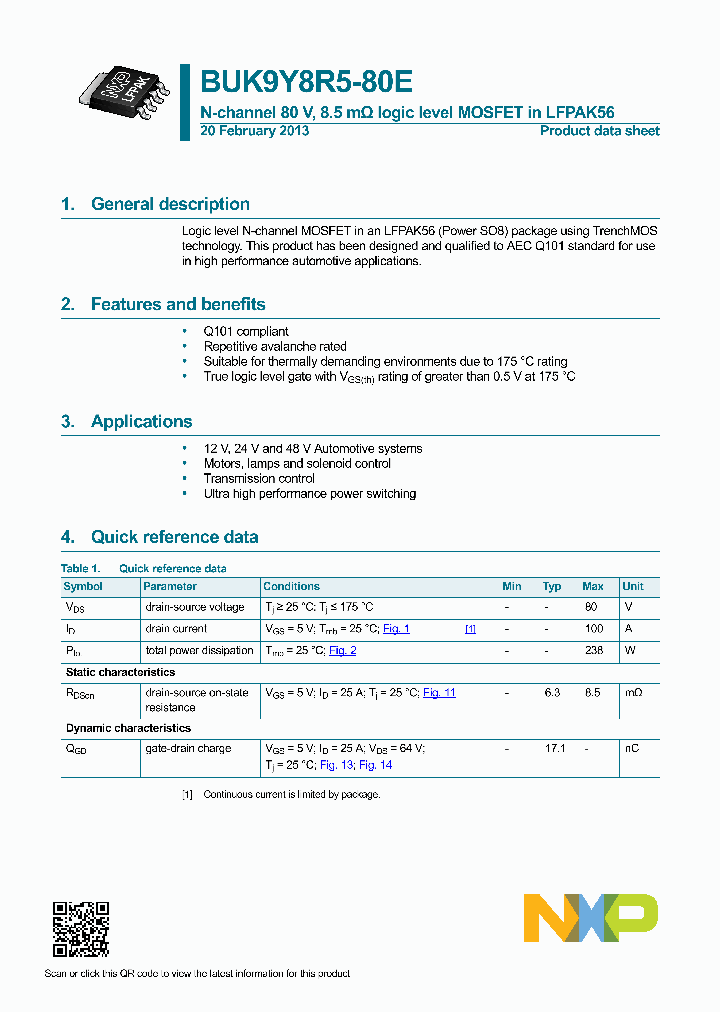 BUK9Y8R5-80E_7646167.PDF Datasheet