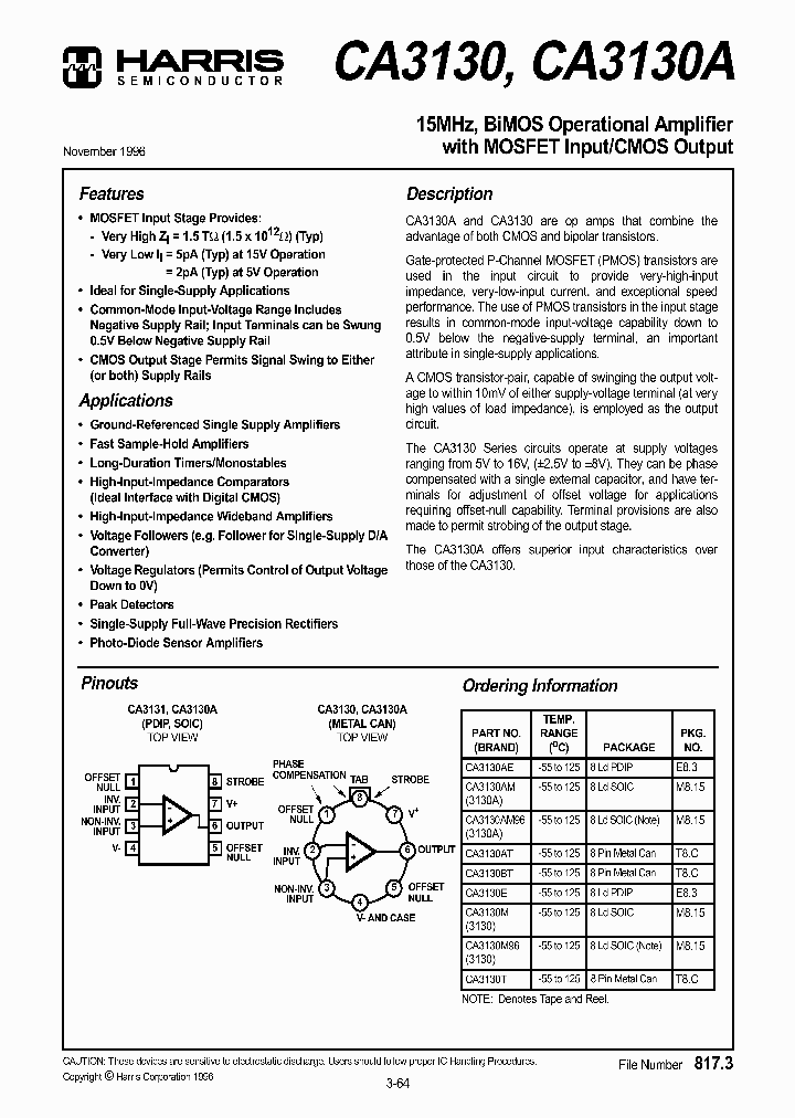 Ca3130e схема включения