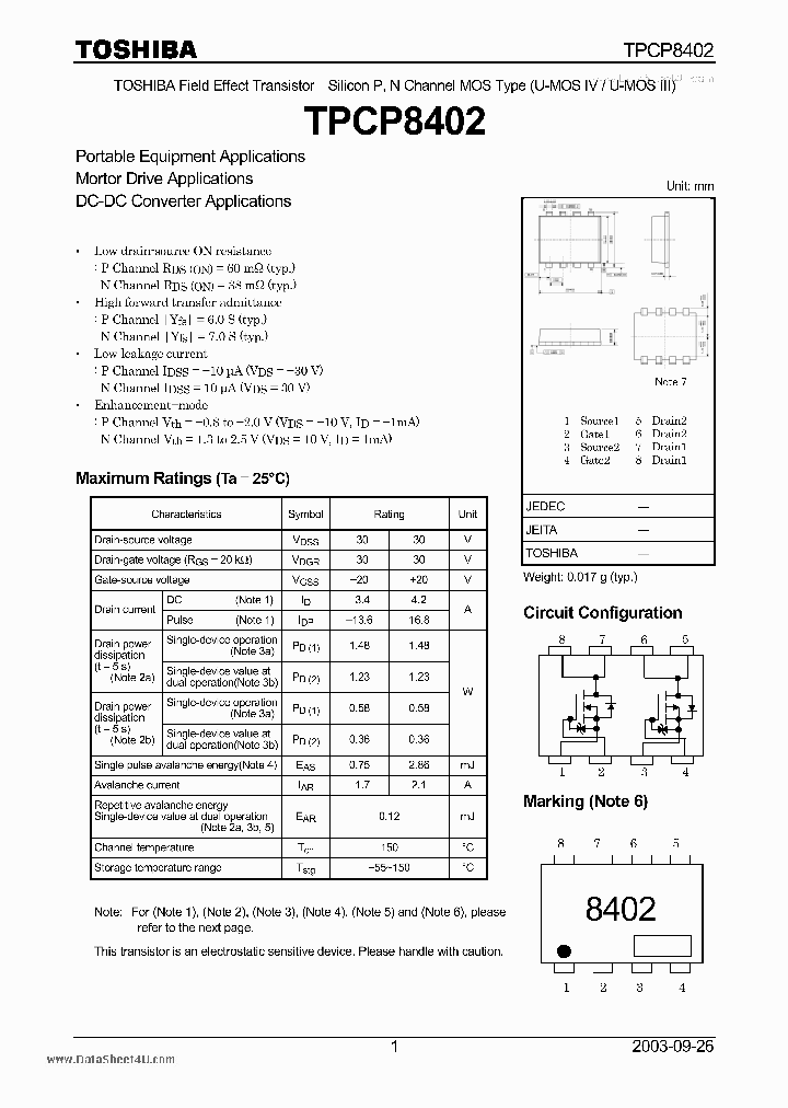 TPCP8402_7761692.PDF Datasheet