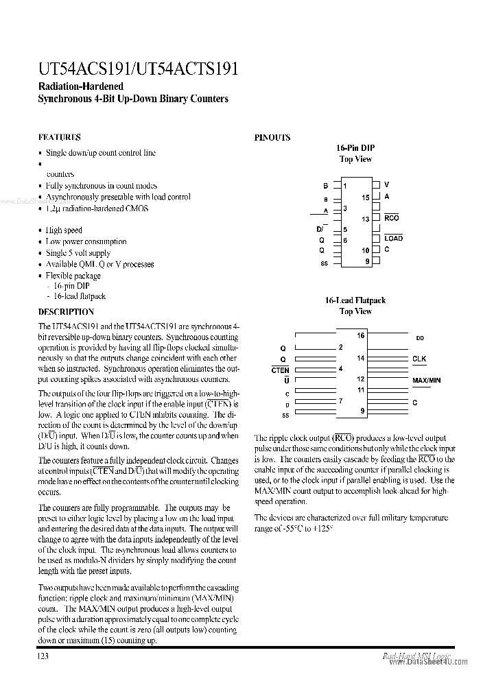 UT54ACS191_7776501.PDF Datasheet