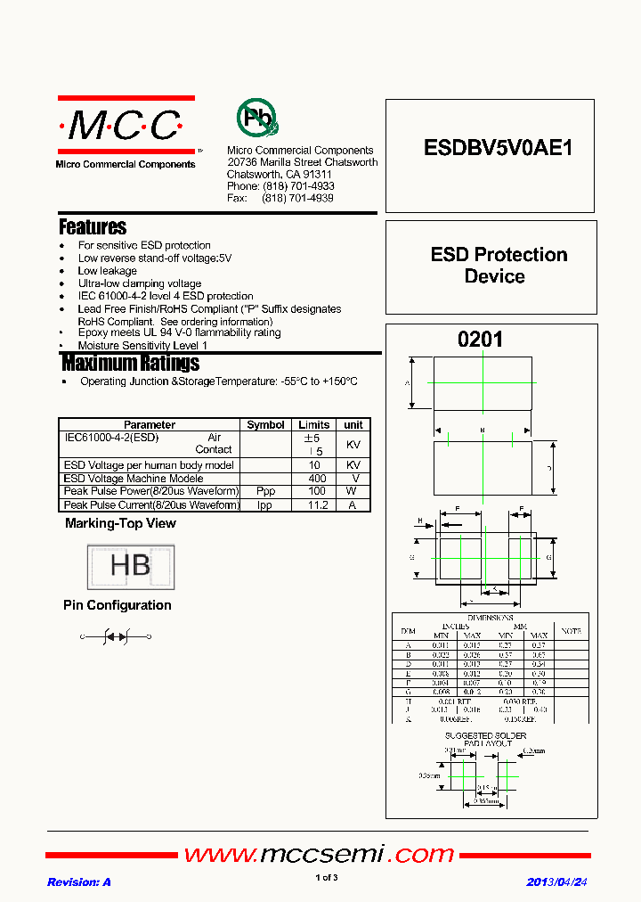 ESDBV5V0AE1_7889907.PDF Datasheet