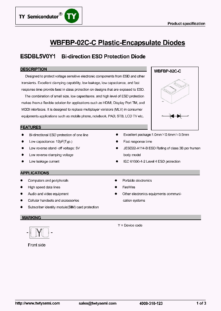 ESDBL5V0Y1_7889915.PDF Datasheet