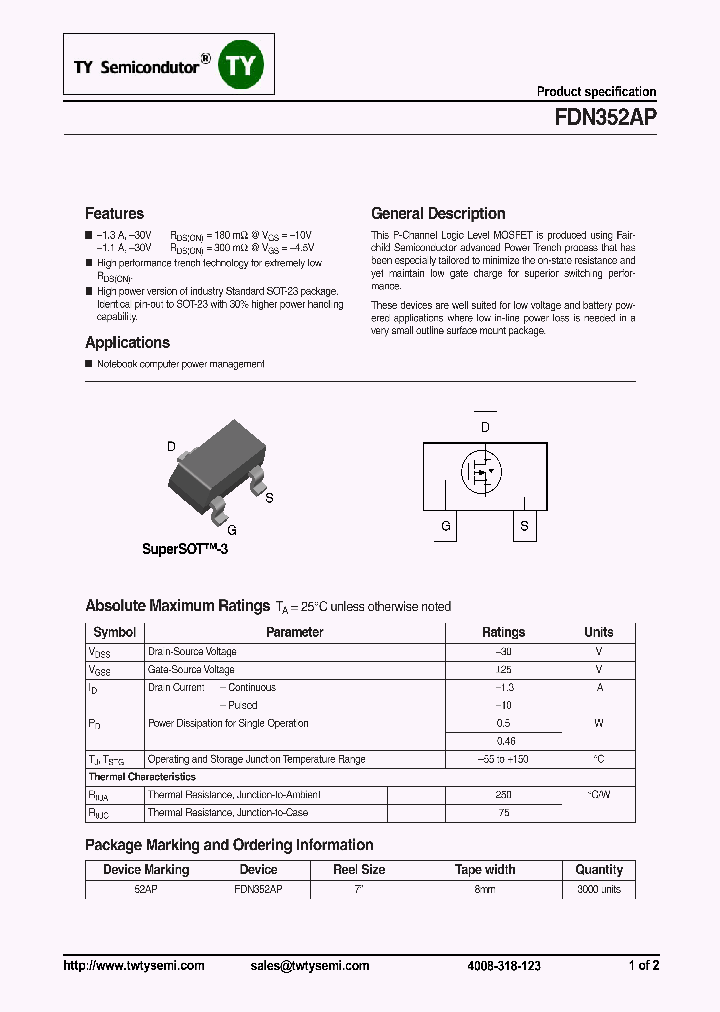 FDN352AP_7907884.PDF Datasheet