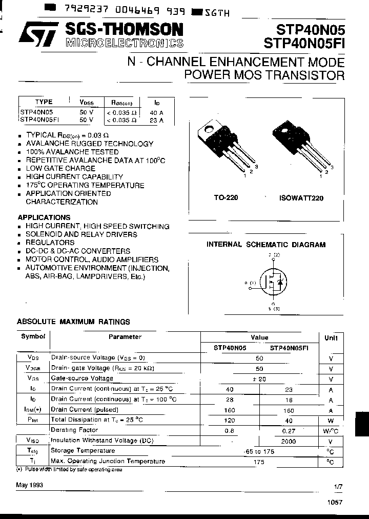 STP40N05FI_7952409.PDF Datasheet