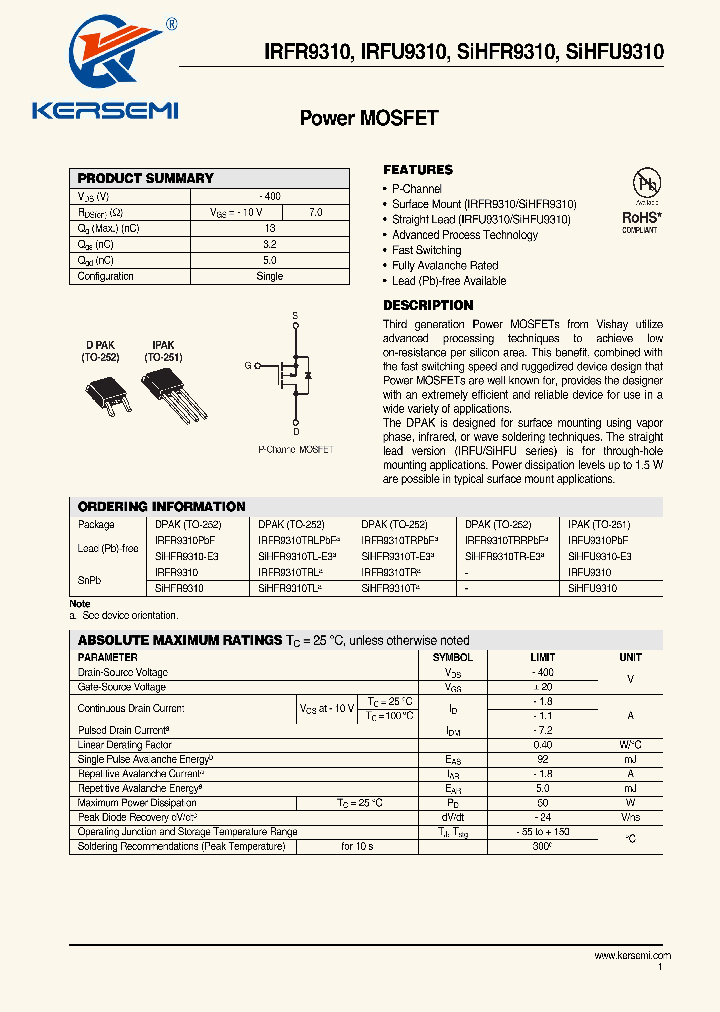 IRFU9310_8023124.PDF Datasheet