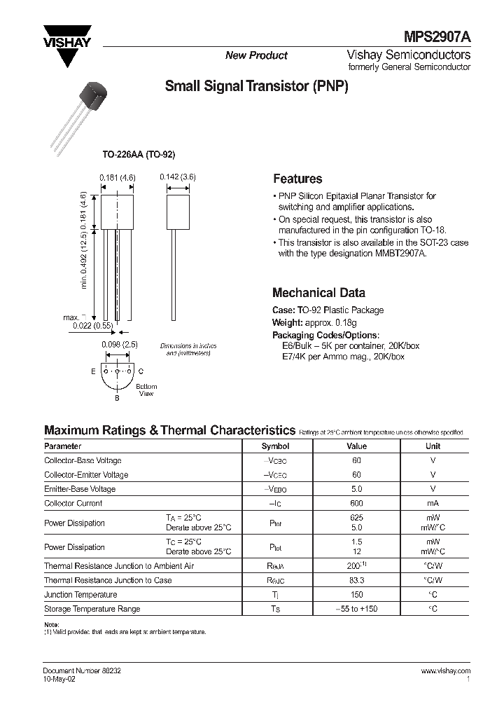 MPS2907A_8087181.PDF Datasheet