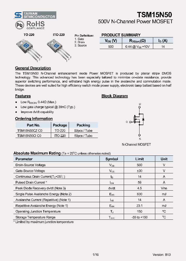 TSM15N50CIC0_8094345.PDF Datasheet