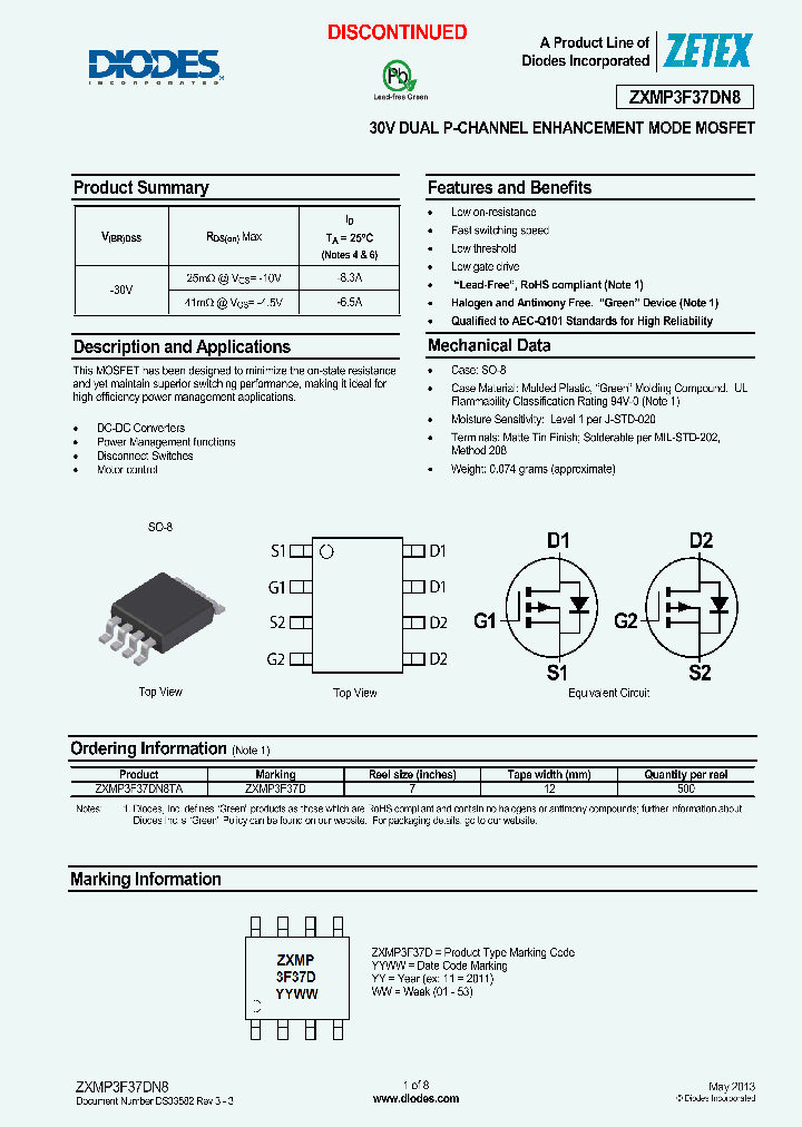 ZXMP3F37DN8_8326213.PDF Datasheet