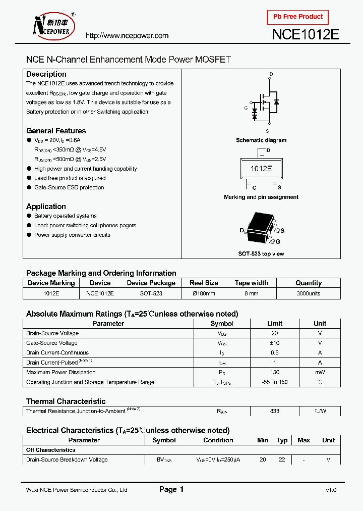 NCE1012E_8360049.PDF Datasheet