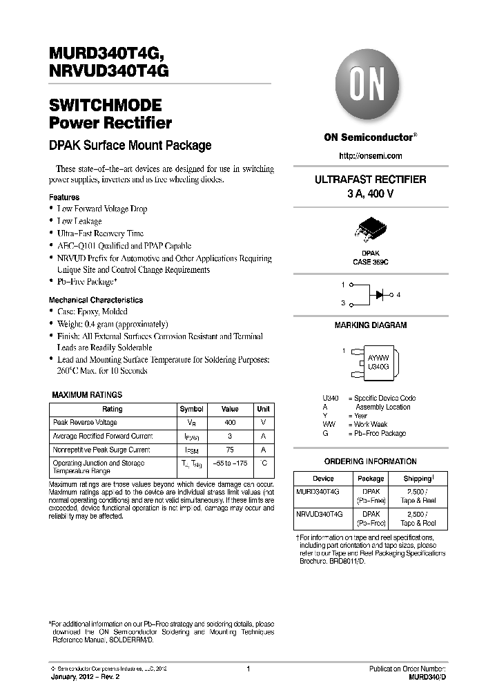 MURD340T4G_8363930.PDF Datasheet