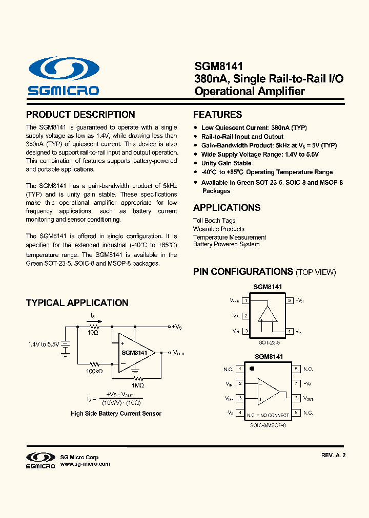 SGM8141_8366874.PDF Datasheet