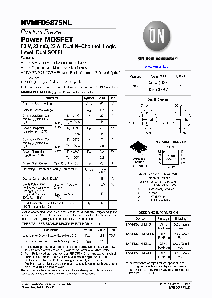 NVMFD5875NLWFT1G_8370190.PDF Datasheet