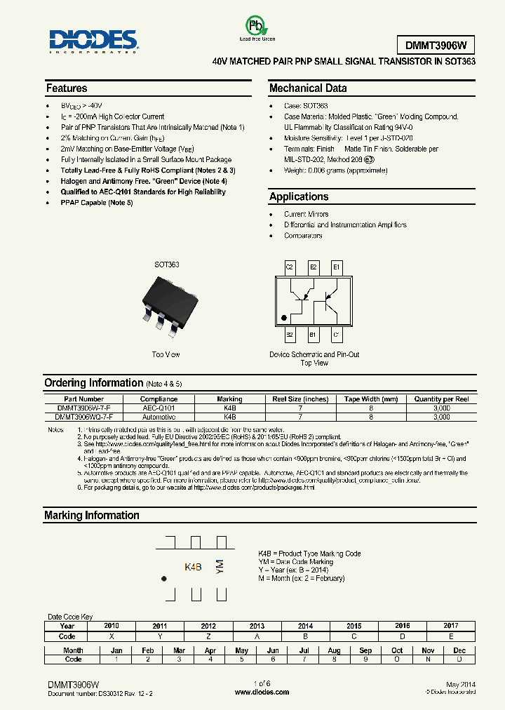 DMMT3906WQ-7-F_8385120.PDF Datasheet