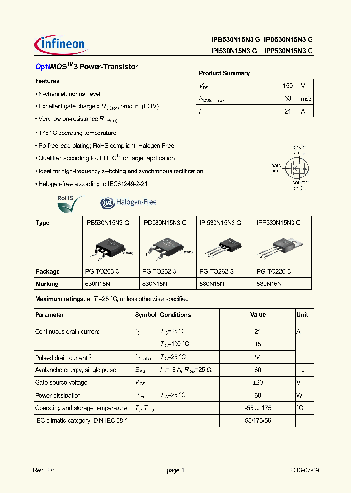 IPB530N15N3G_8394376.PDF Datasheet