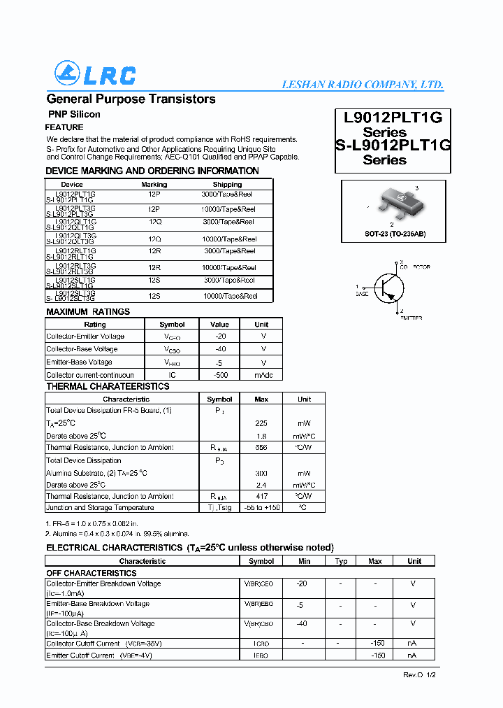 L9012PLT1G-15_8404722.PDF Datasheet