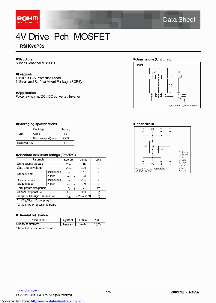 RSH070P05GZETB_8432611.PDF Datasheet