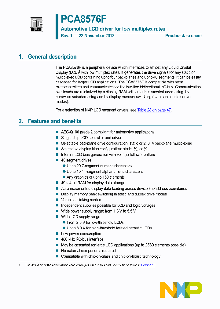 PCA8576FUG_8492154.PDF Datasheet