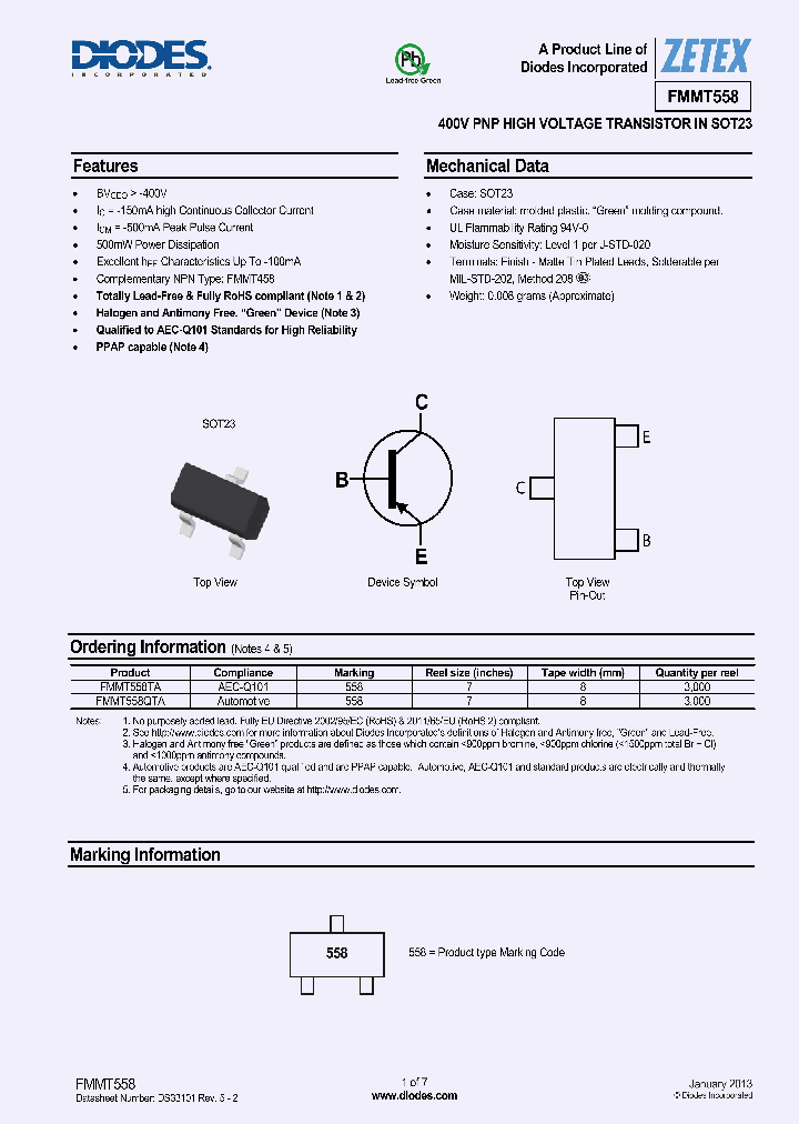 FMMT558QTA_8517880.PDF Datasheet