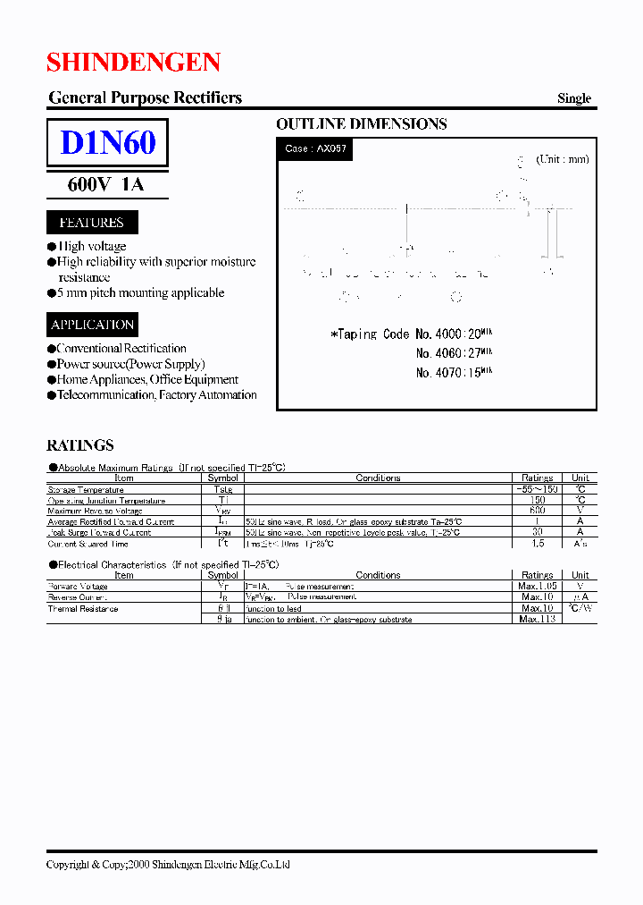 D1N60_8521567.PDF Datasheet