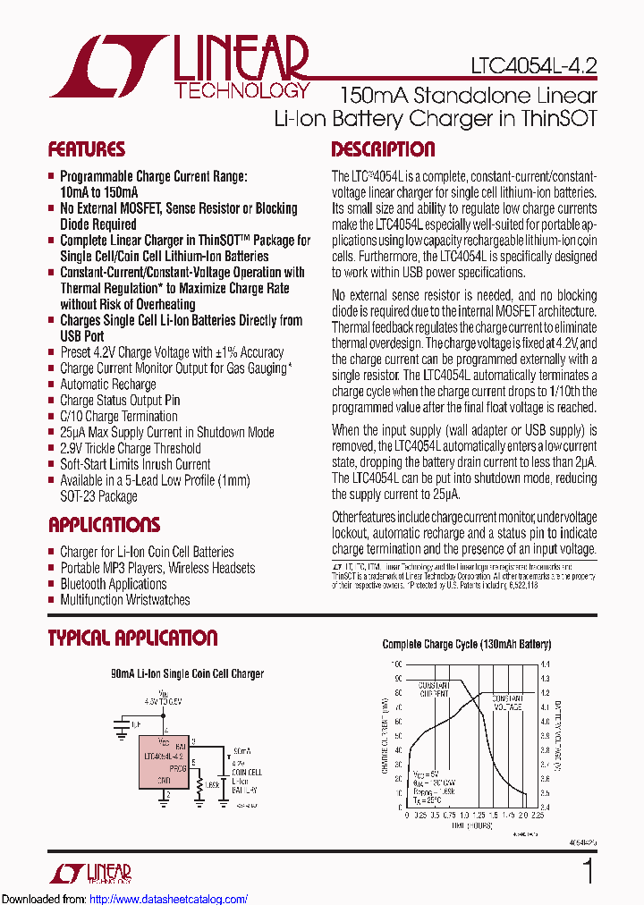 LTC4054LES5-42TRMPBF_8529992.PDF Datasheet