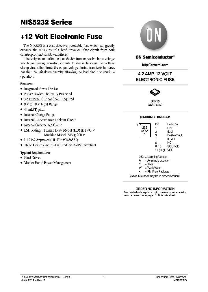 NIS5232MN1TXG_8547188.PDF Datasheet