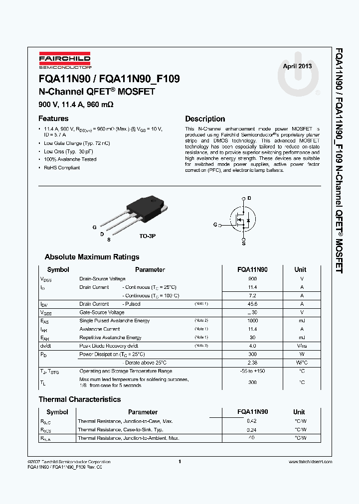 FQA11N90F109_8603075.PDF Datasheet