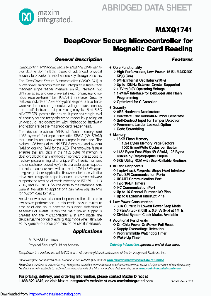 MAXQ1741-DNS_8639328.PDF Datasheet