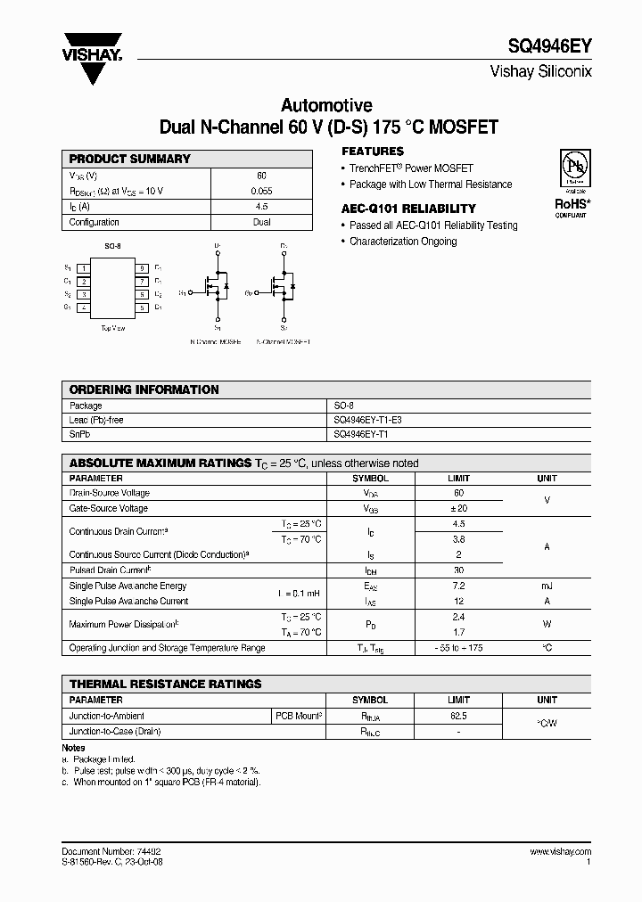 SQ4946EY_8710889.PDF Datasheet