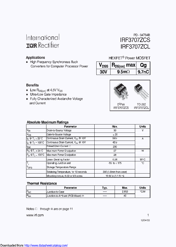 PB-IRF3707ZCS_8838353.PDF Datasheet