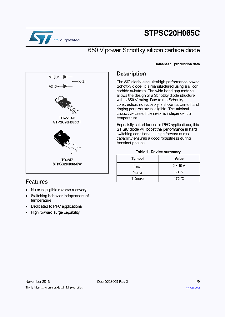 STPSC20H065C_8838602.PDF Datasheet