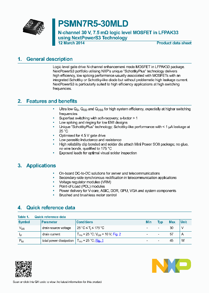 PSMN7R5-30MLD_8846850.PDF Datasheet