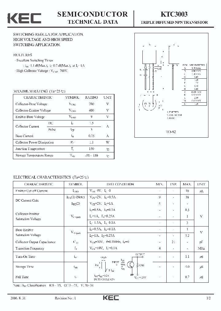 KTC3003-15_8864795.PDF Datasheet