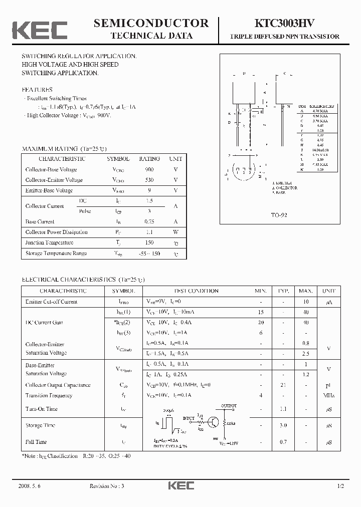 KTC3003HV-15_8864794.PDF Datasheet