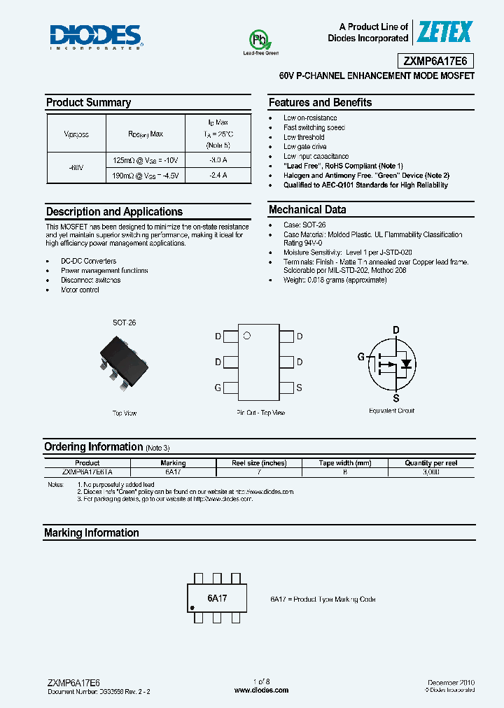 ZXMP6A17E6TA_8879040.PDF Datasheet