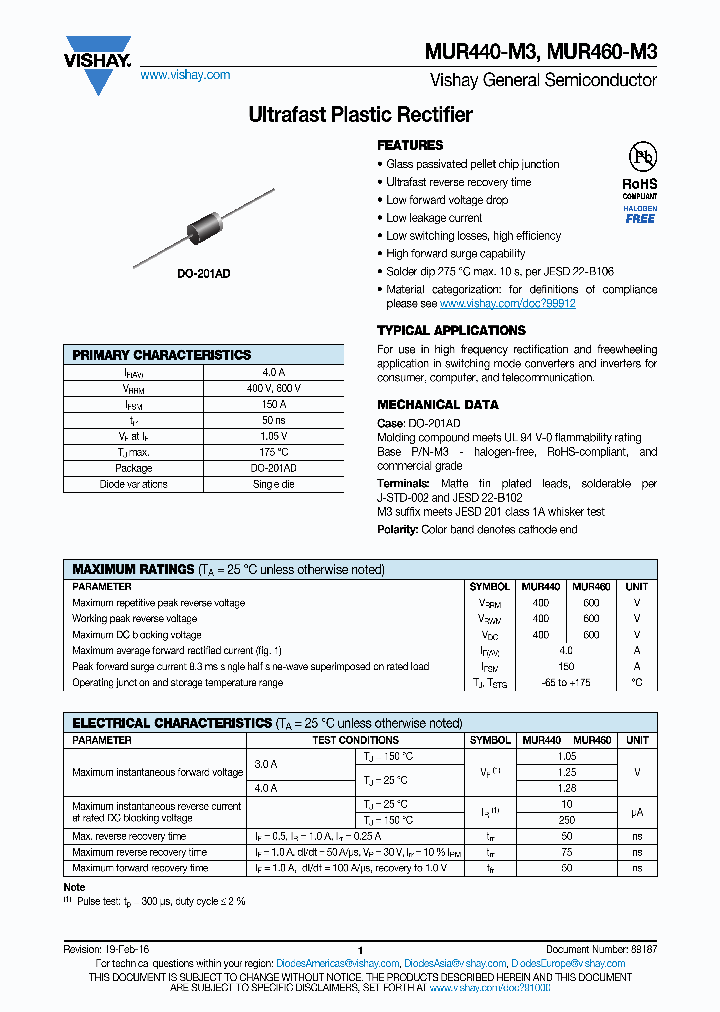 MUR460-M3_8883289.PDF Datasheet