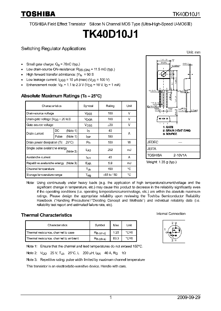 TK40D10J1_8888830.PDF Datasheet