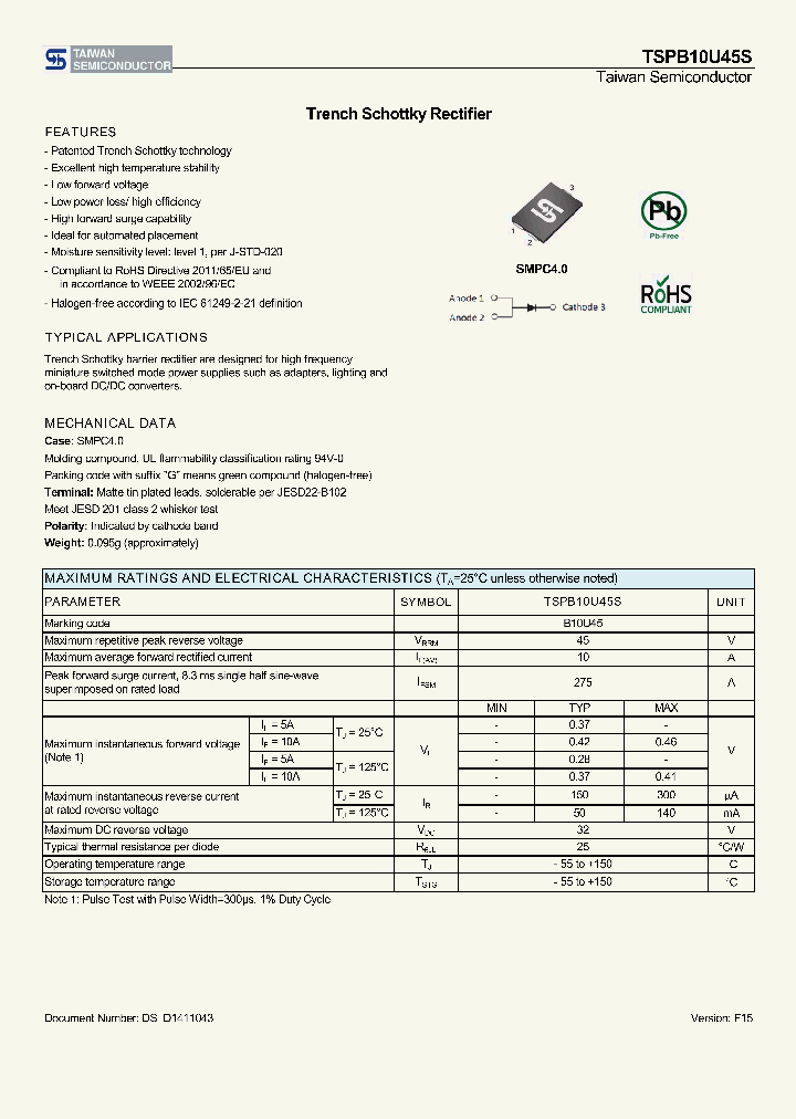 TSPB10U45S_8906651.PDF Datasheet