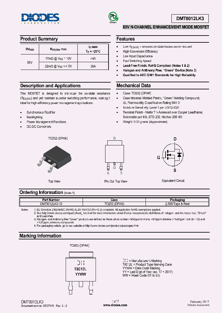 DMT8012LK3_8930066.PDF Datasheet