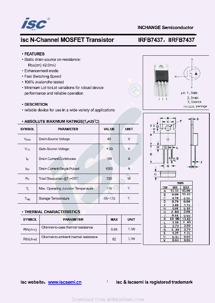 IRFB7437_8941207.PDF Datasheet