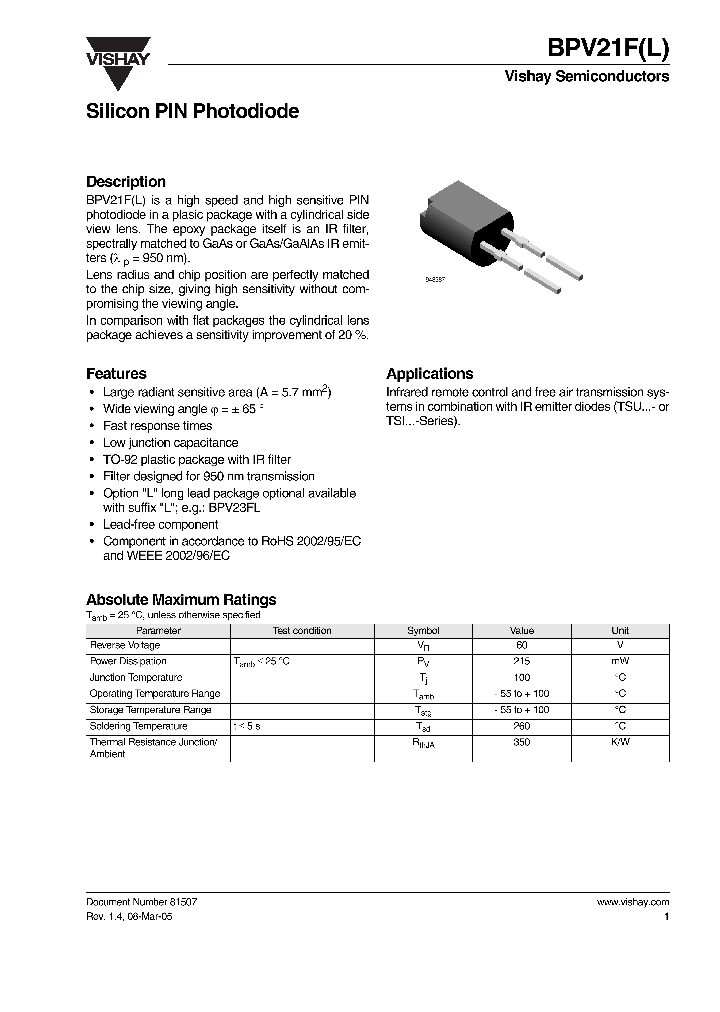 BPV21F_8946963.PDF Datasheet