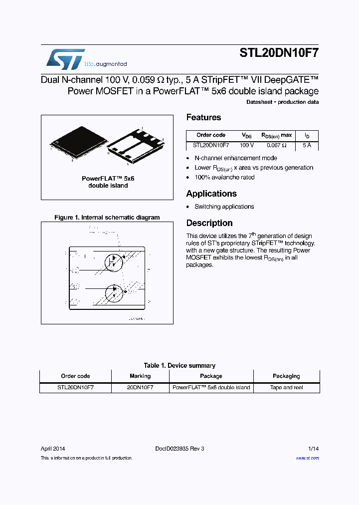 STL20DN10F7_8956974.PDF Datasheet