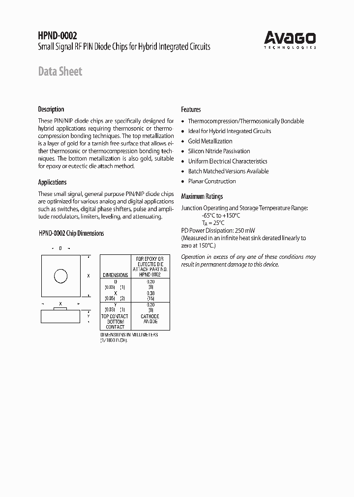 HPND-0002_8965775.PDF Datasheet