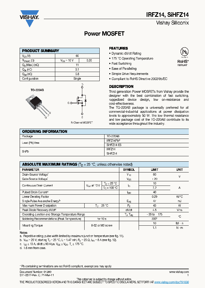 IRFZ14-17_8981691.PDF Datasheet