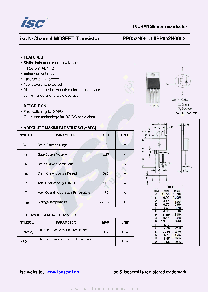 IPP052N06L3_9008995.PDF Datasheet