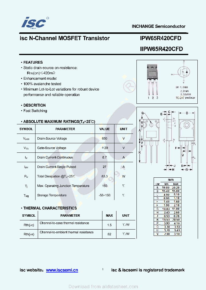 IIPW65R420CFD_9014770.PDF Datasheet